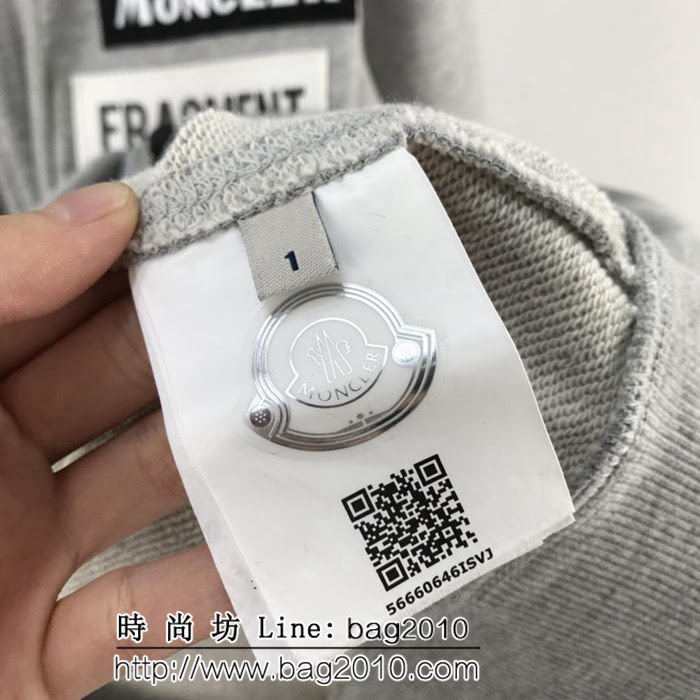 MONCLER蒙口 X Fragment 18SS蒙口藤原浩 閃電限定 Backstag螺紋棉男款衛衣 ydi1827